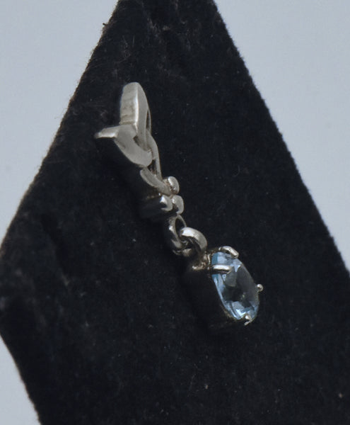 Vintage Blue Topaz Sterling Silver Pendant