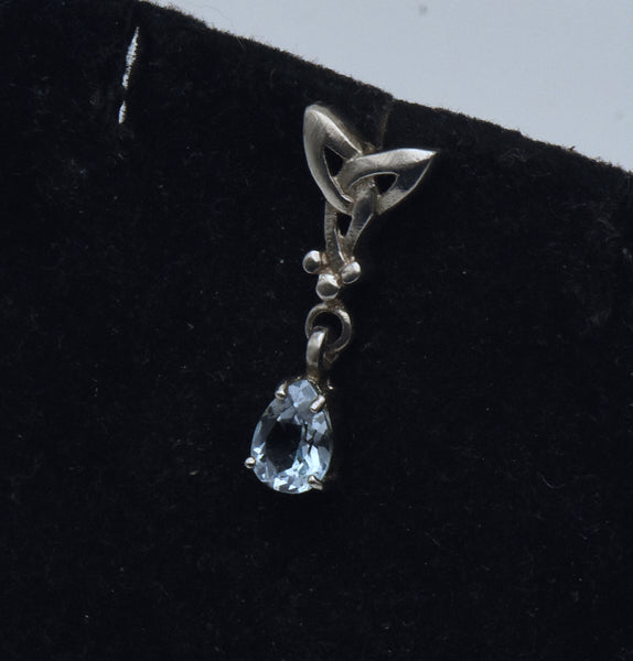 Vintage Blue Topaz Sterling Silver Pendant