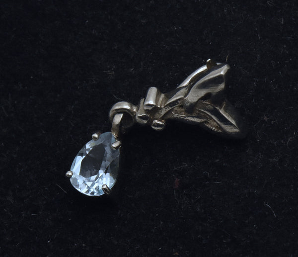 Vintage Blue Topaz Sterling Silver Pendant