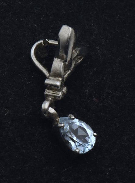 Vintage Blue Topaz Sterling Silver Pendant