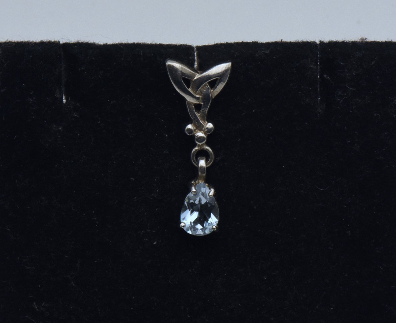 Vintage Blue Topaz Sterling Silver Pendant