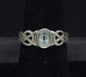 Vintage Blue Topaz Sterling Silver Ring - Size 7