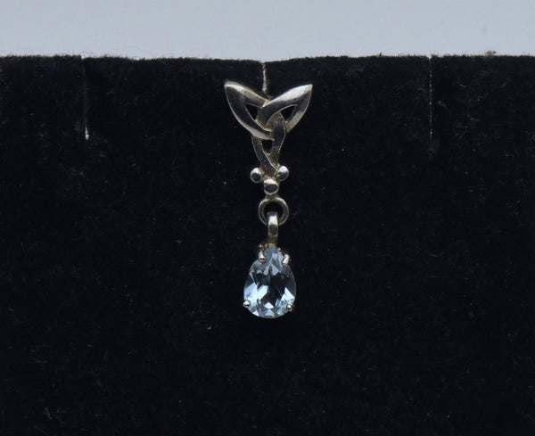 Vintage Blue Topaz Sterling Silver Pendant