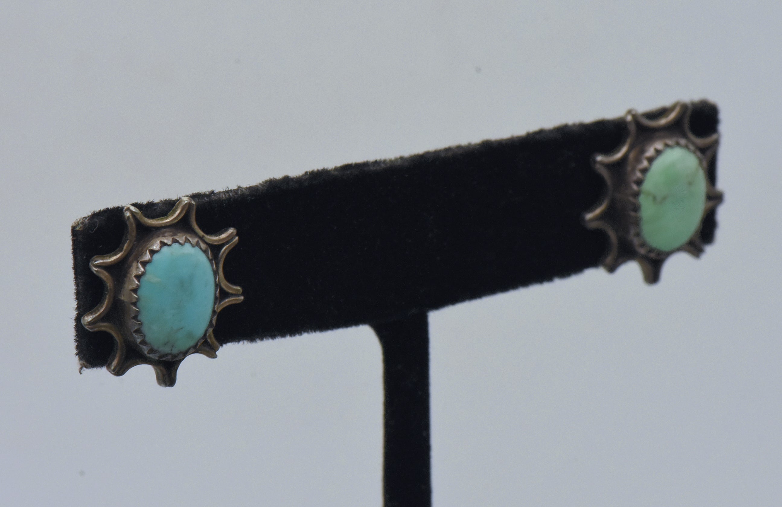 Gilbert Damon - Vintage Handmade Sterling Silver and Turquoise Earrings