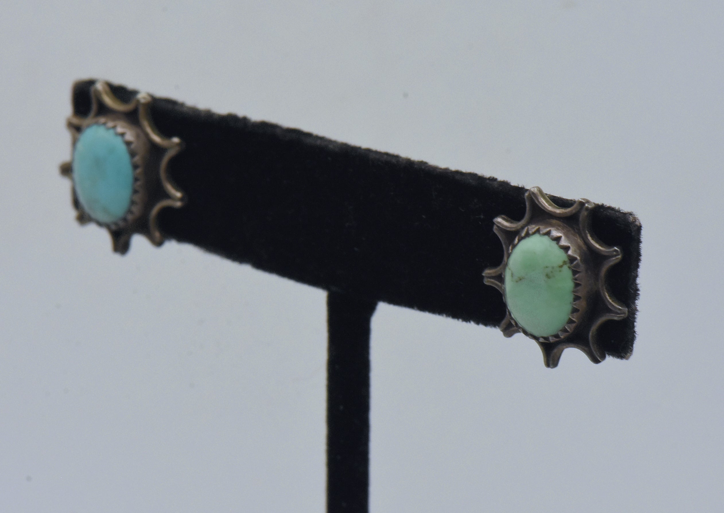 Gilbert Damon - Vintage Handmade Sterling Silver and Turquoise Earrings
