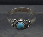Vintage Handmade Turquoise Sterling Silver Ring - Size 8.25