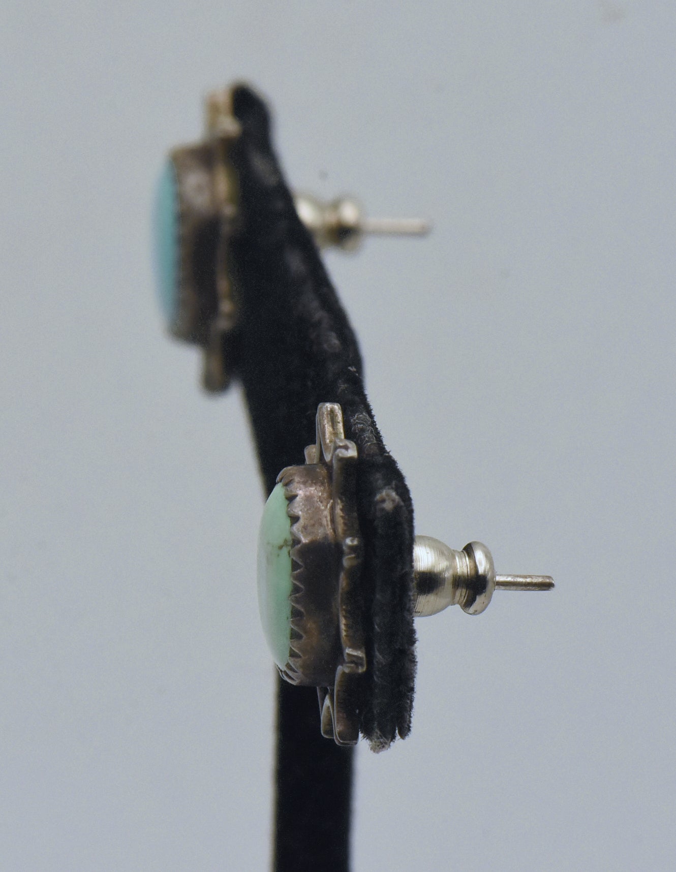 Gilbert Damon - Vintage Handmade Sterling Silver and Turquoise Earrings