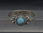 Vintage Handmade Turquoise Sterling Silver Ring - Size 8.25