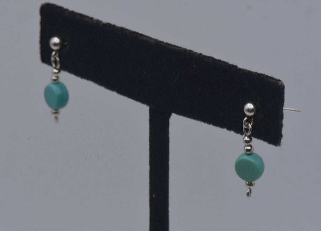 Vintage Turquoise Sterling Silver Dangle Earrings