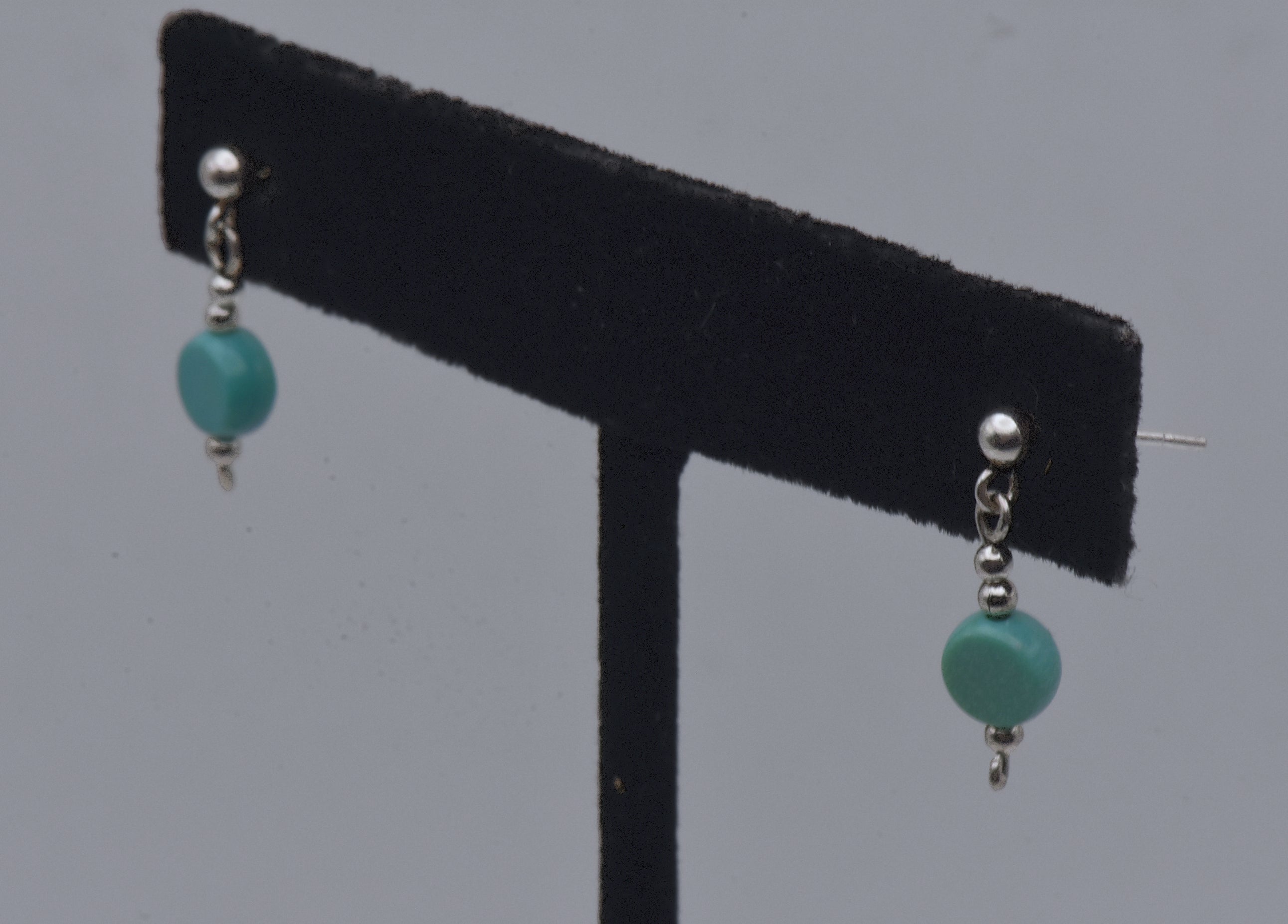 Vintage Turquoise Sterling Silver Dangle Earrings