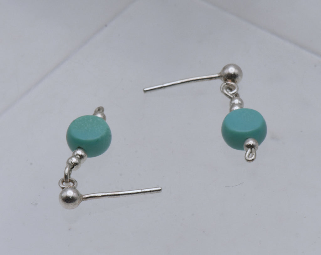 Vintage Turquoise Sterling Silver Dangle Earrings