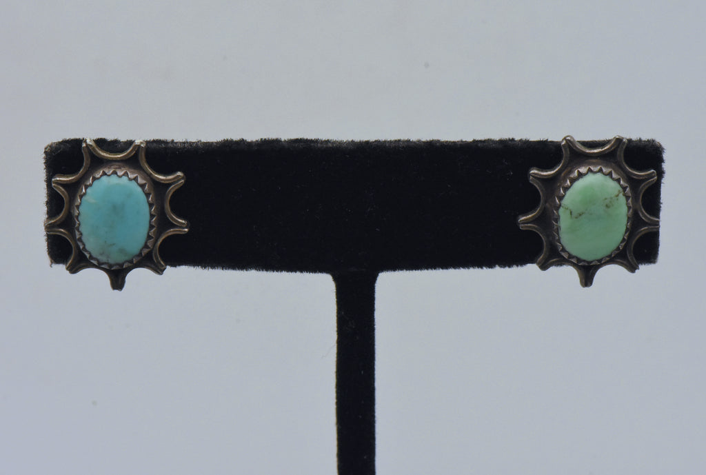 Gilbert Damon - Vintage Handmade Sterling Silver and Turquoise Earrings