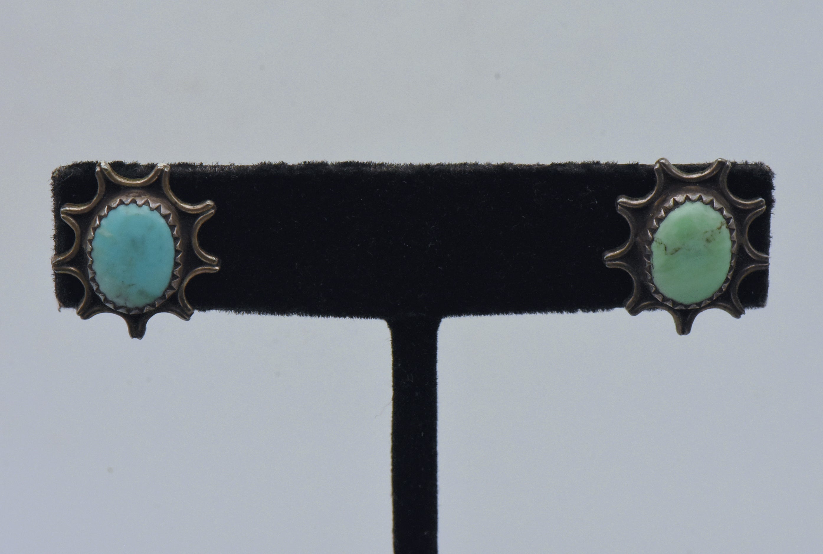 Gilbert Damon - Vintage Handmade Sterling Silver and Turquoise Earrings