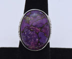 Vintage Sterling Silver Dyed Purple Turquoise Ring - Size 7.25