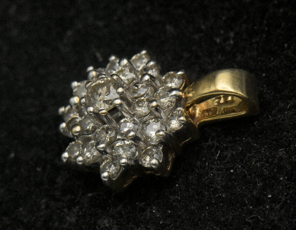 Vintage 10k Gold and Diamonds Tiered Pendant
