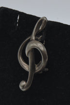 Vintage Sterling Silver Treble Clef Brooch