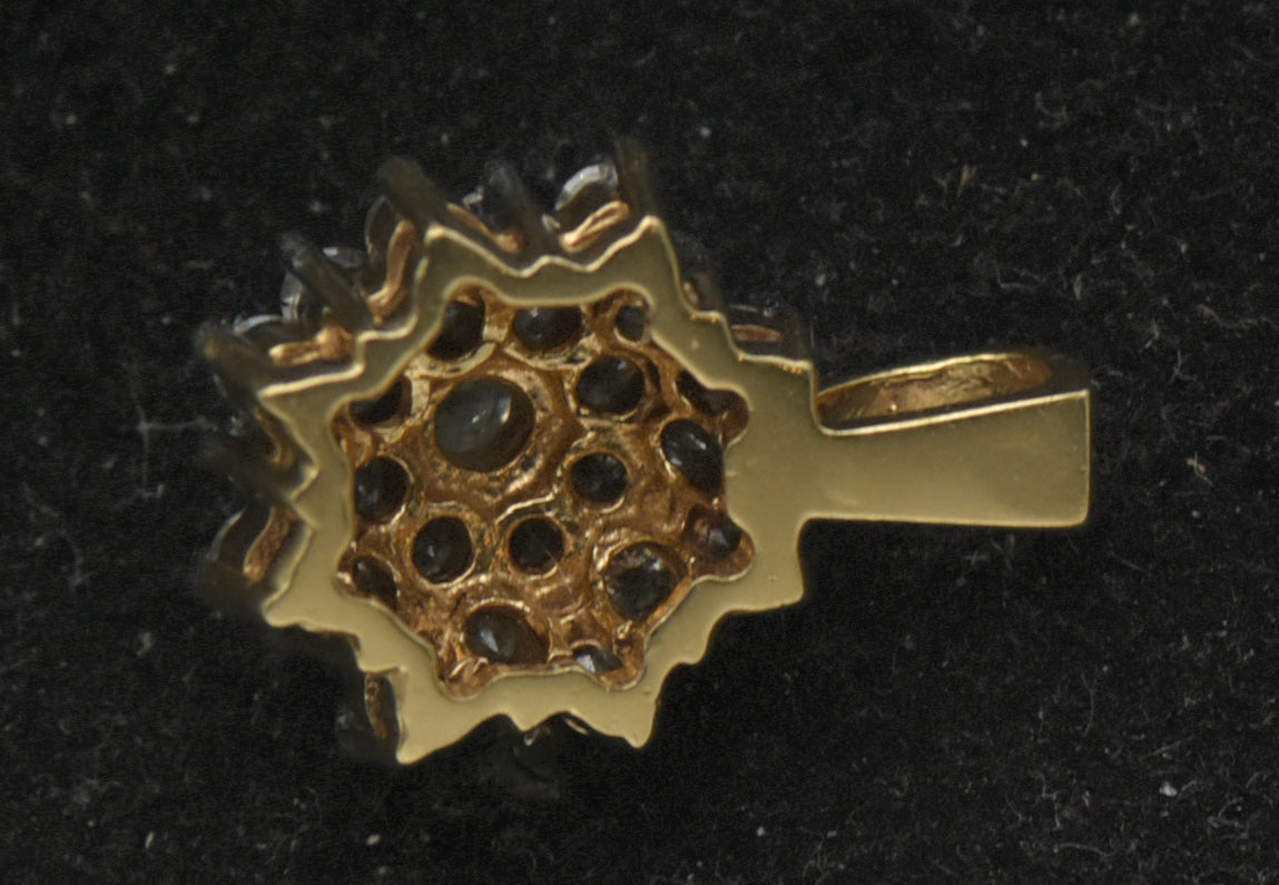 Vintage 10k Gold and Diamonds Tiered Pendant