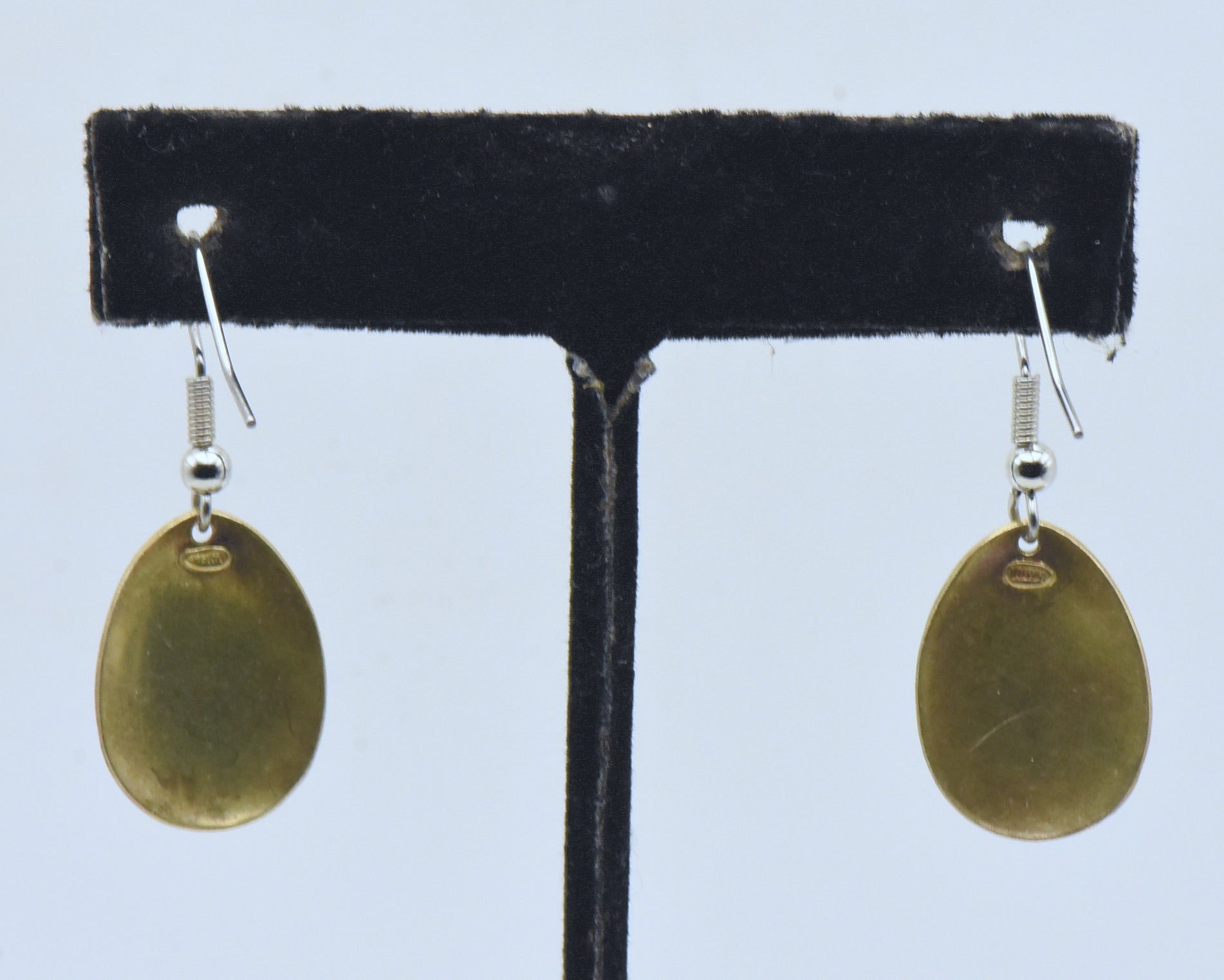Vintage Silver and Enamel Dangle Earrings