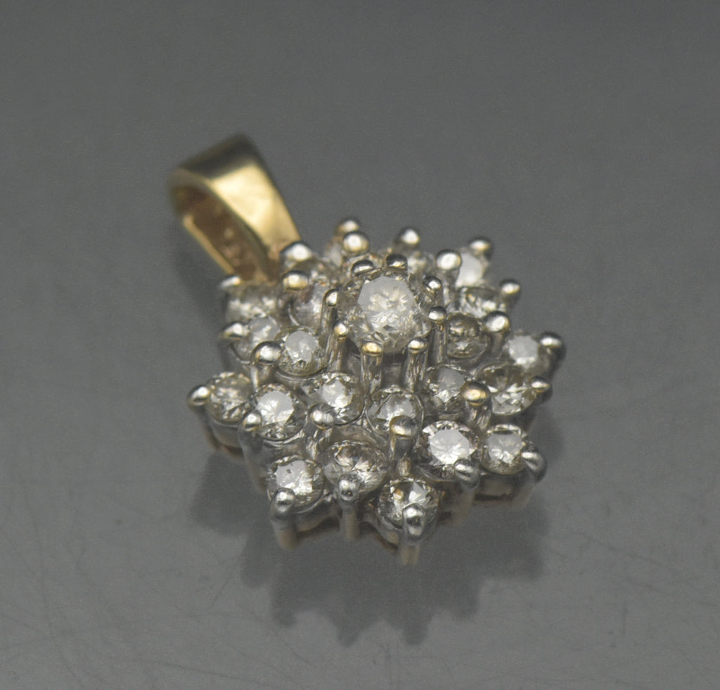 Vintage 10k Gold and Diamonds Tiered Pendant