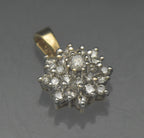 Vintage 10k Gold and Diamonds Tiered Pendant