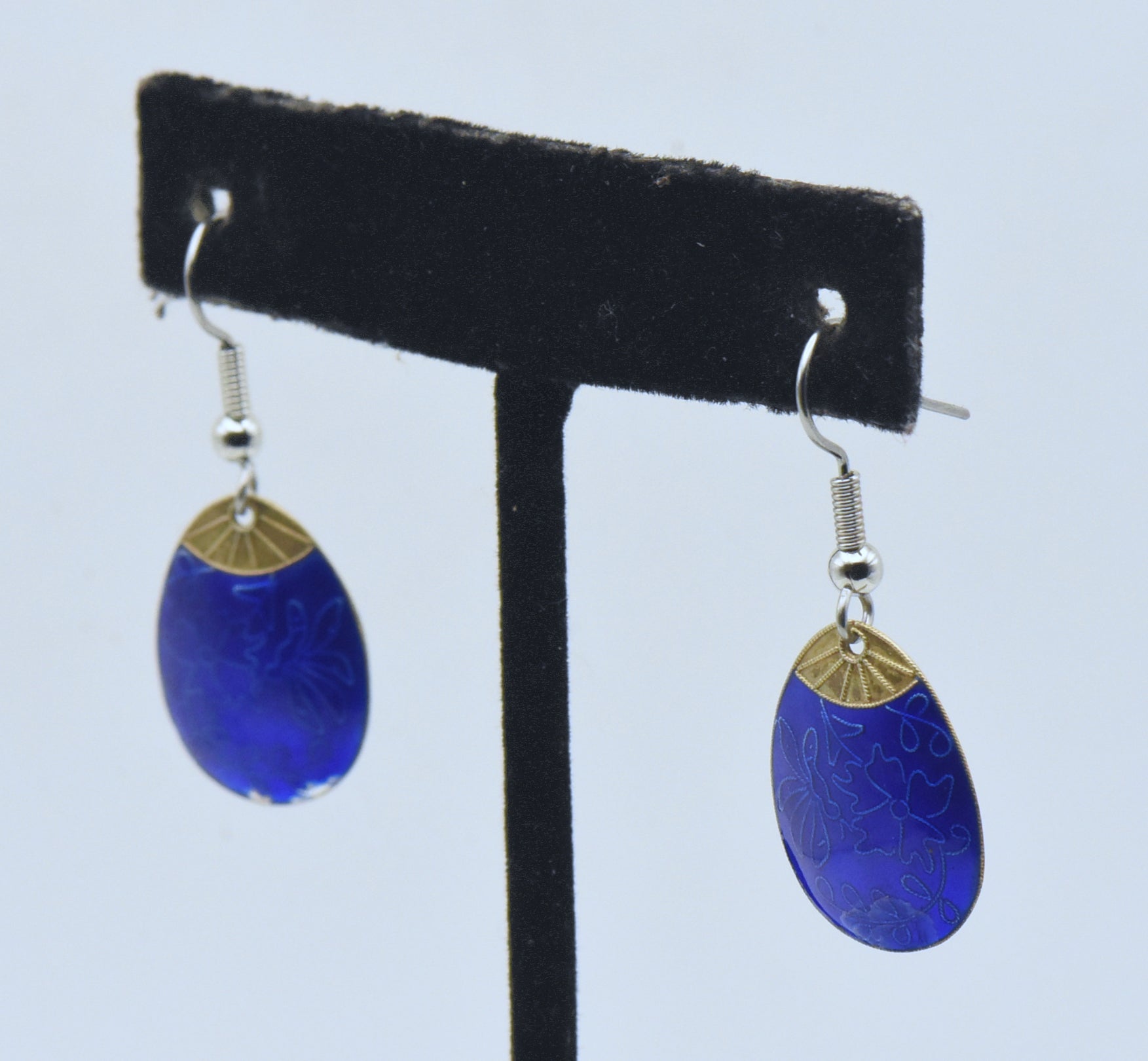 Vintage Silver and Enamel Dangle Earrings
