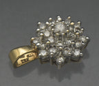 Vintage 10k Gold and Diamonds Tiered Pendant
