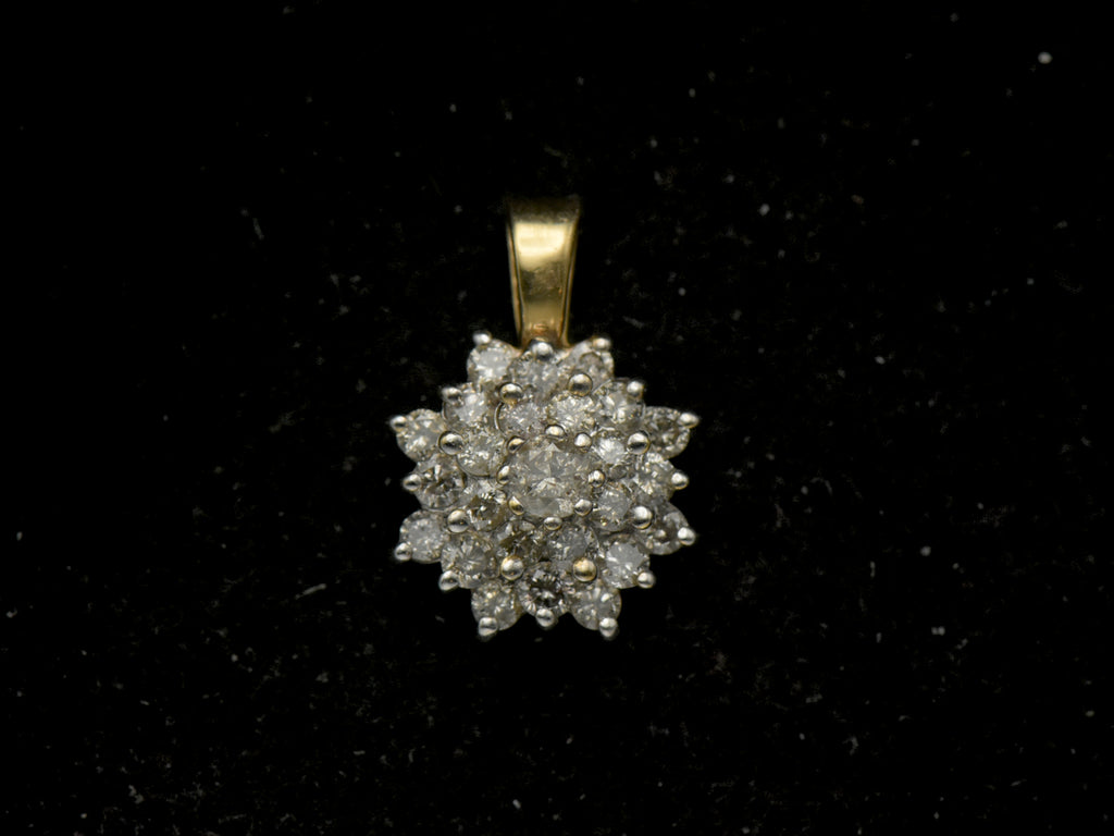 Vintage 10k Gold and Diamonds Tiered Pendant