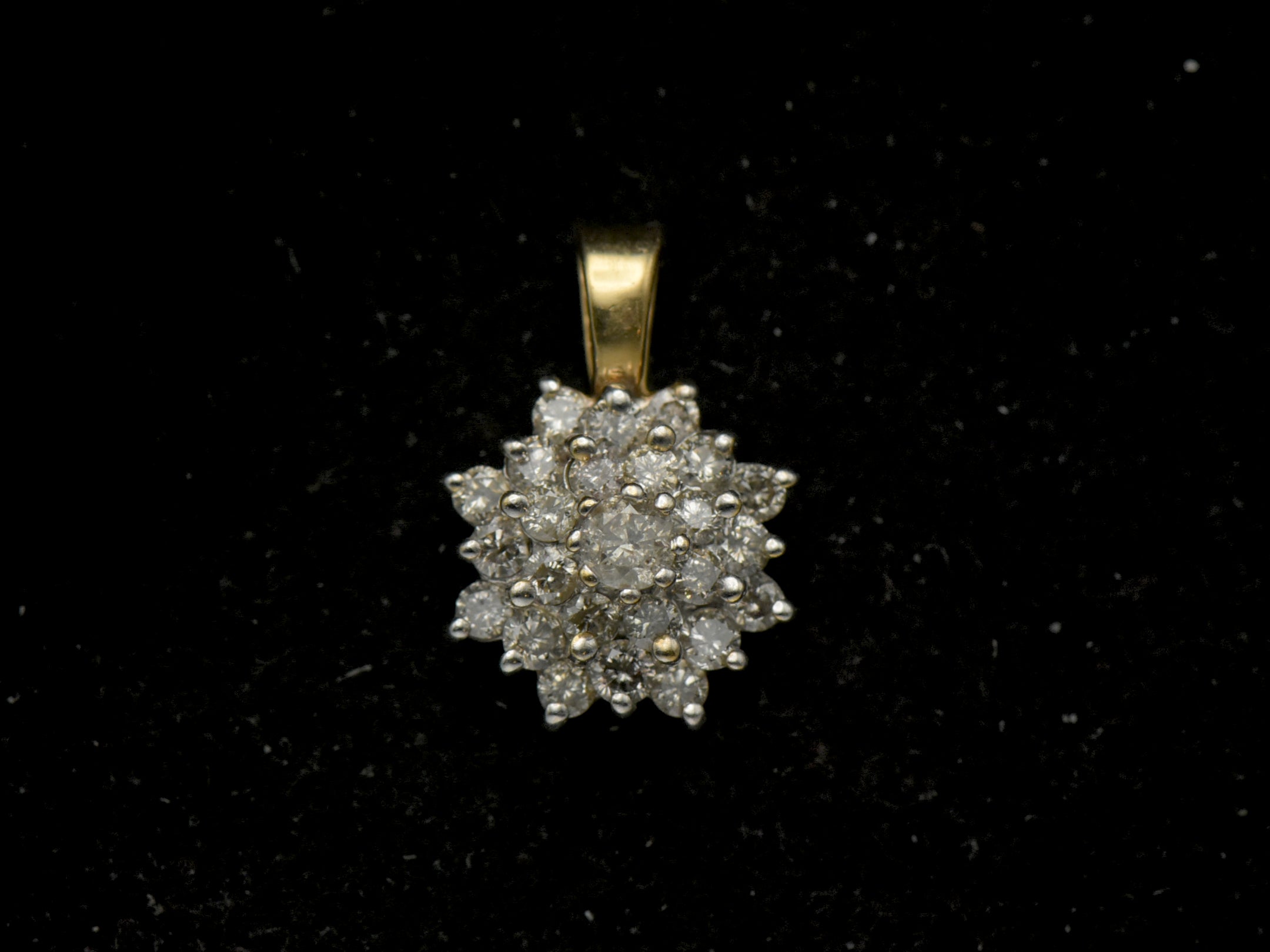 Vintage 10k Gold and Diamonds Tiered Pendant