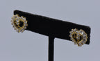 Vintage Cubic Zirconia Vermeil Heart Stud Earrings