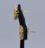 Vintage Cubic Zirconia Vermeil Heart Stud Earrings
