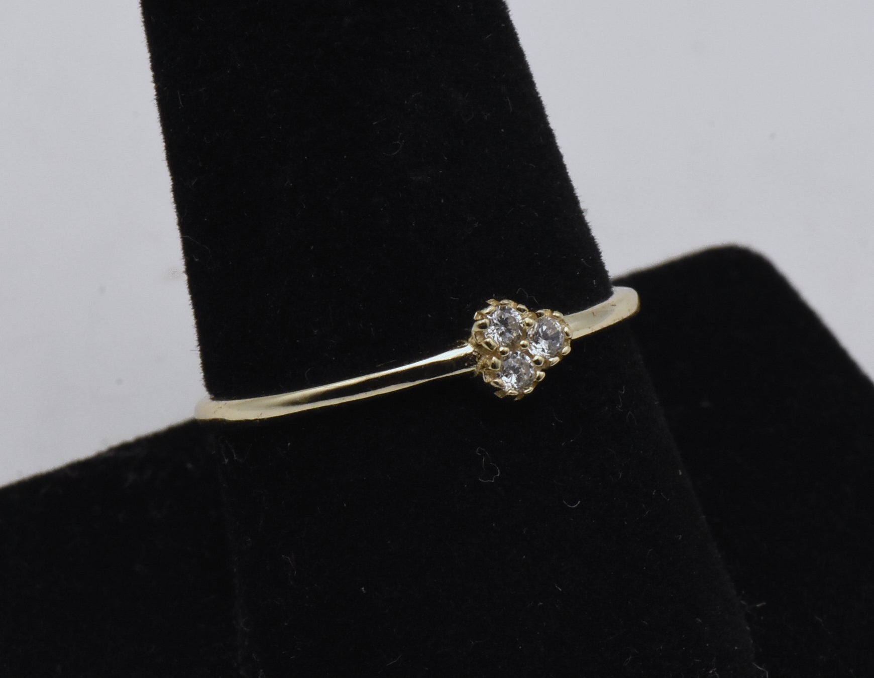 Vintage Gold Tone Sterling Silver Rhinestone Band - Size 9