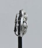 Trifari - Vintage Silver Tone Basket Weave Clip On Earrings