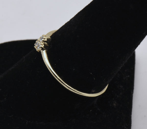 Vintage Gold Tone Sterling Silver Rhinestone Band - Size 9
