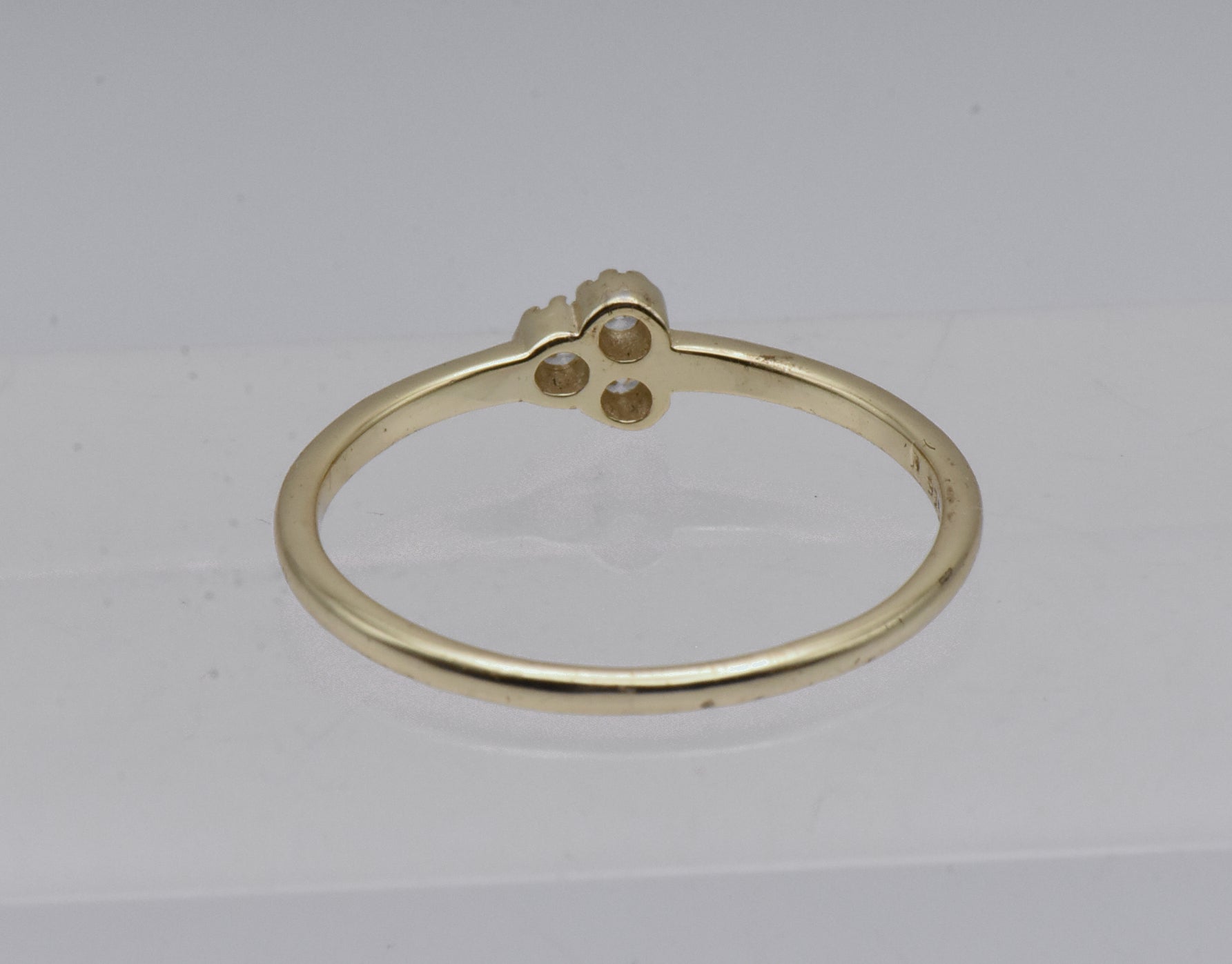 Vintage Gold Tone Sterling Silver Rhinestone Band - Size 9