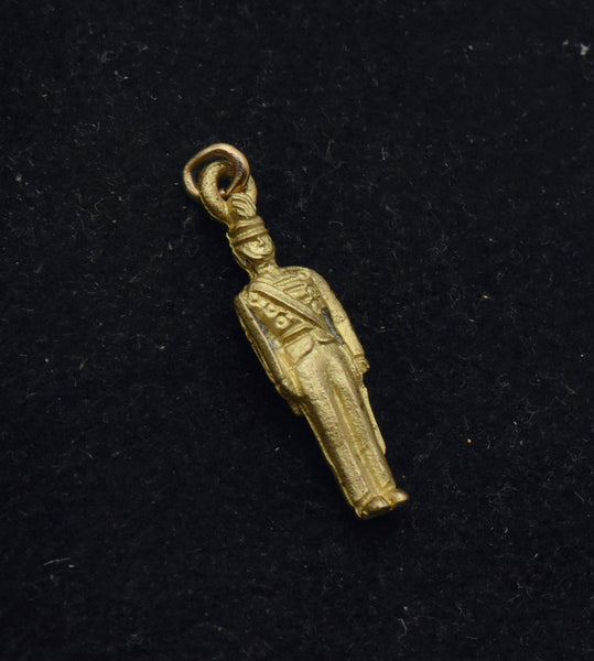 Vintage Toy Soldier Brass Charm