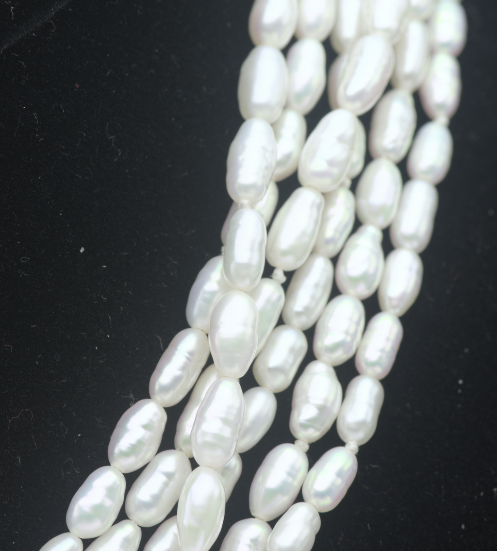 Vintage Triple Strand Freshwater Pearls Necklace - 33"