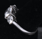 Sterling Silver Three-Stone Cubic Zirconia Ring - Size 6