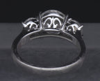 Sterling Silver Three-Stone Cubic Zirconia Ring - Size 6