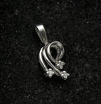 Vintage 10k White Gold and Diamonds Tiny Pendant