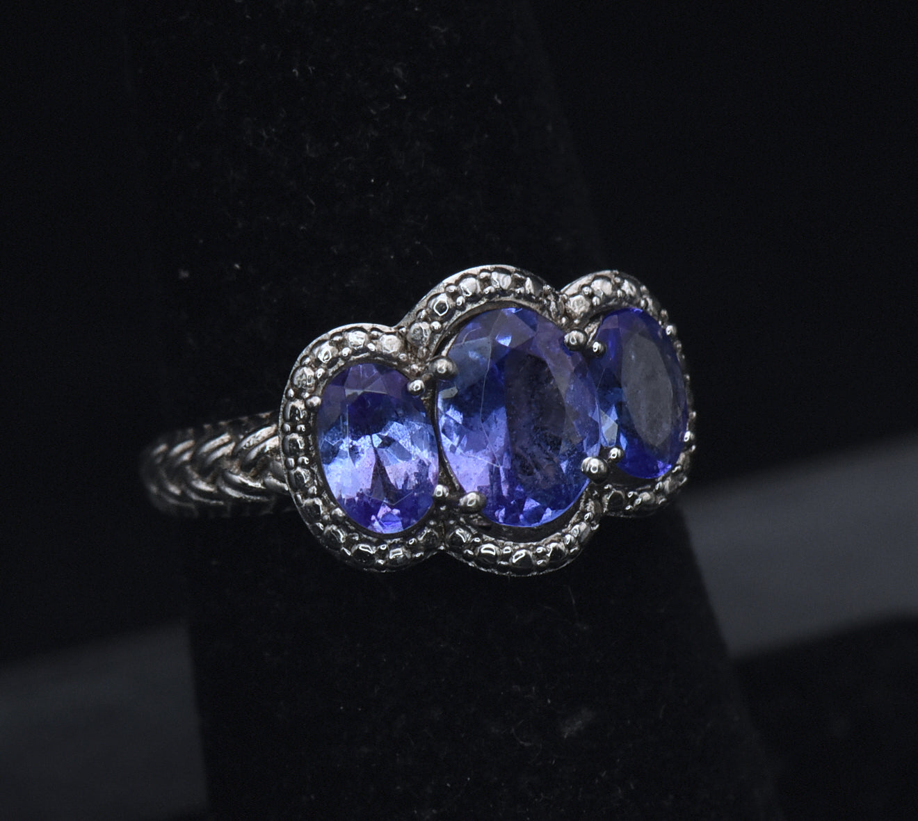 Vintage Tanzanite Sterling Silver Ring - Size 6
