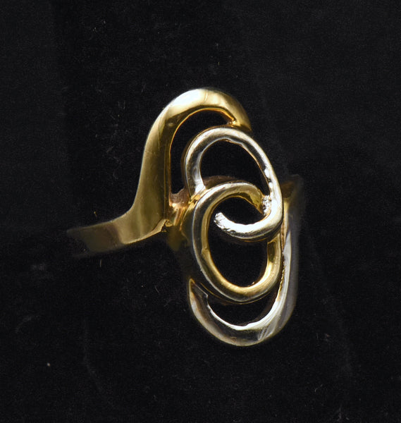 Vintage Two-Tone Gold Plated Ring - Size 9.75