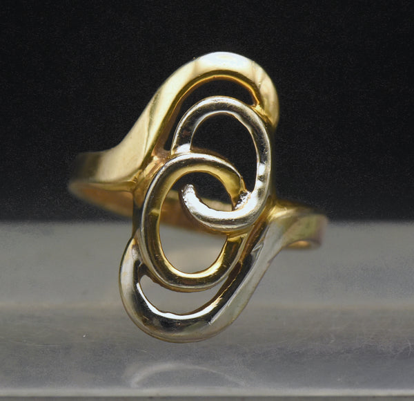 Vintage Two-Tone Gold Plated Ring - Size 9.75