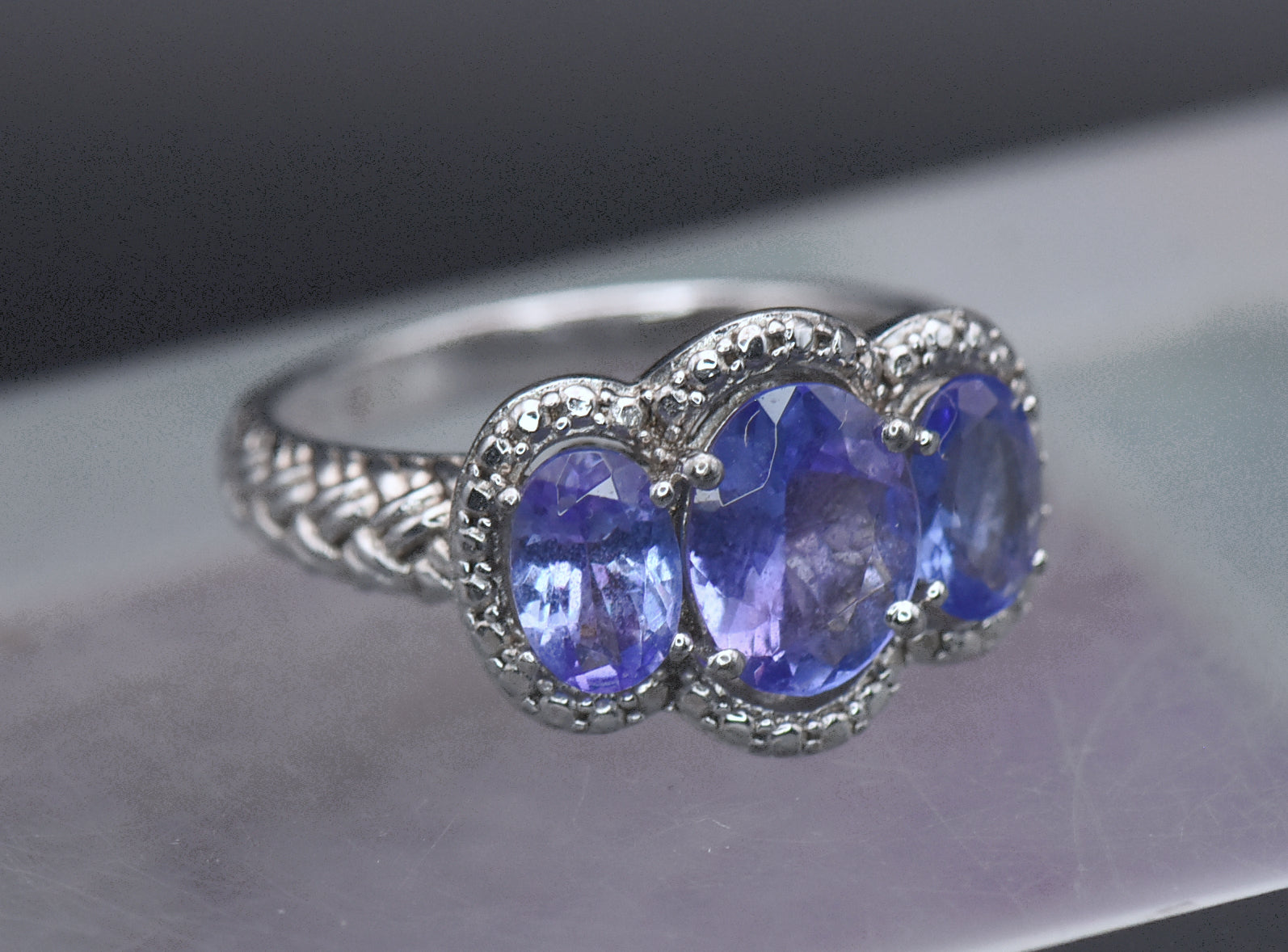 Vintage Tanzanite Sterling Silver Ring - Size 6