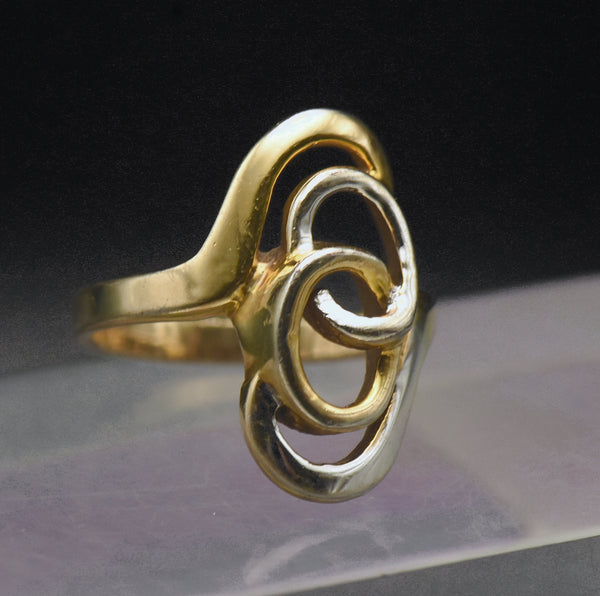 Vintage Two-Tone Gold Plated Ring - Size 9.75