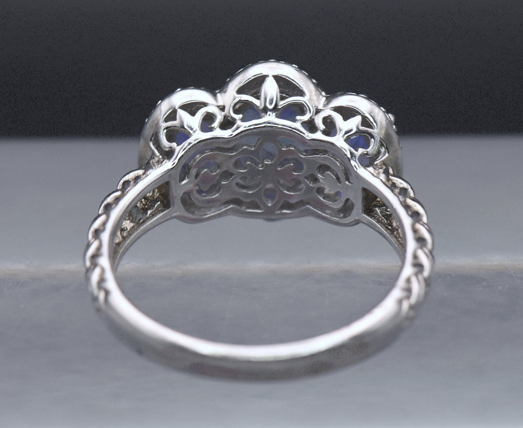 Vintage Tanzanite Sterling Silver Ring - Size 6