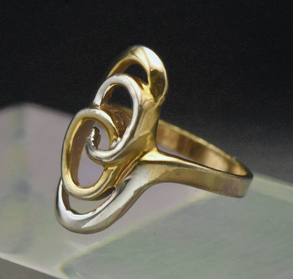 Vintage Two-Tone Gold Plated Ring - Size 9.75