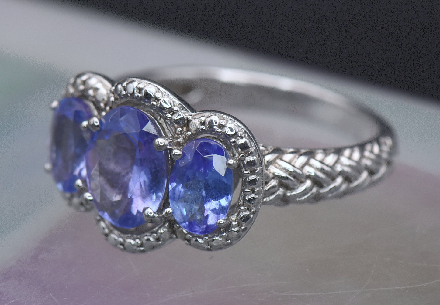 Vintage Tanzanite Sterling Silver Ring - Size 6