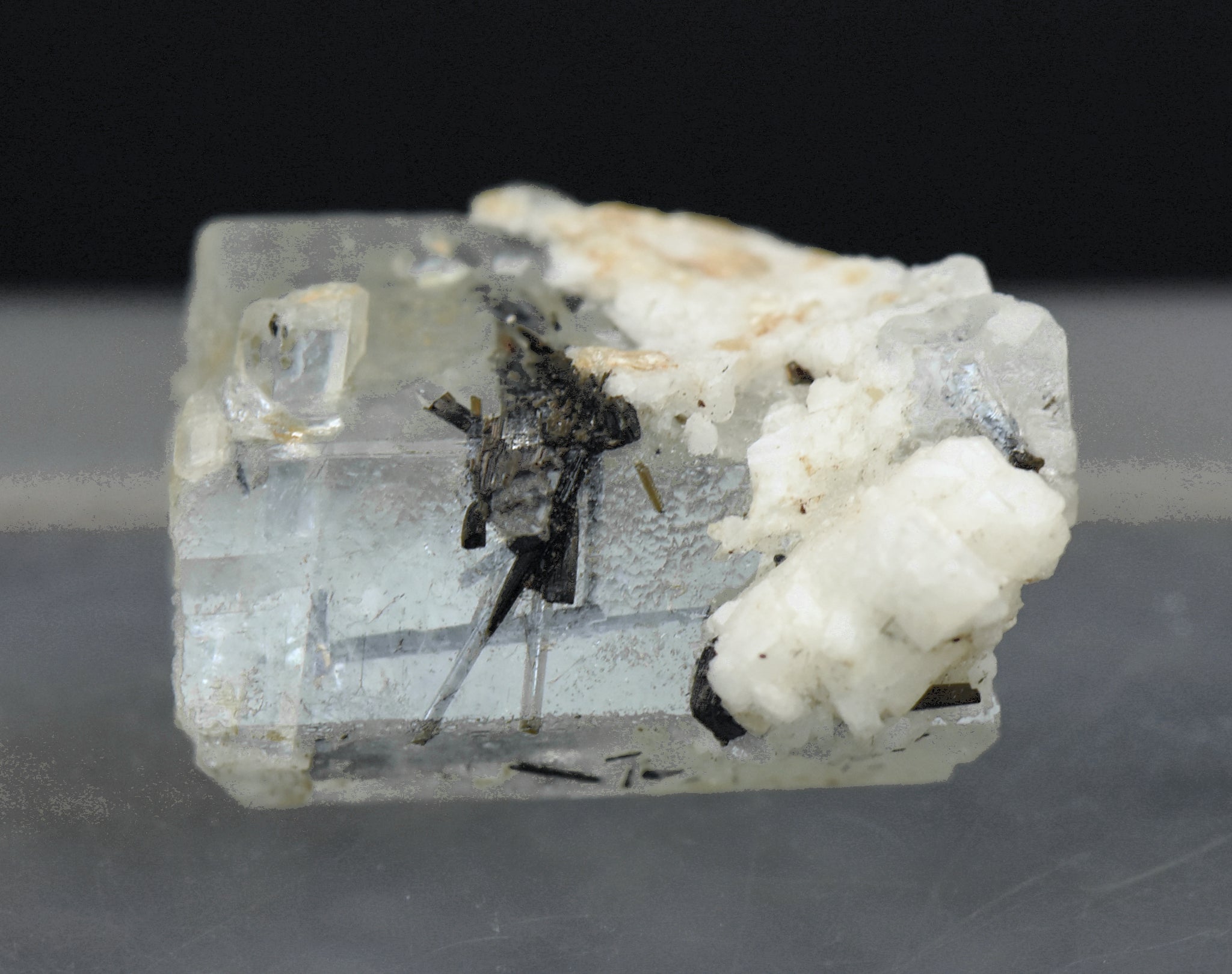 Tourmalinated Aquamarine Crystal - Pakistan