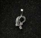 Vintage 10k White Gold and Diamonds Tiny Pendant