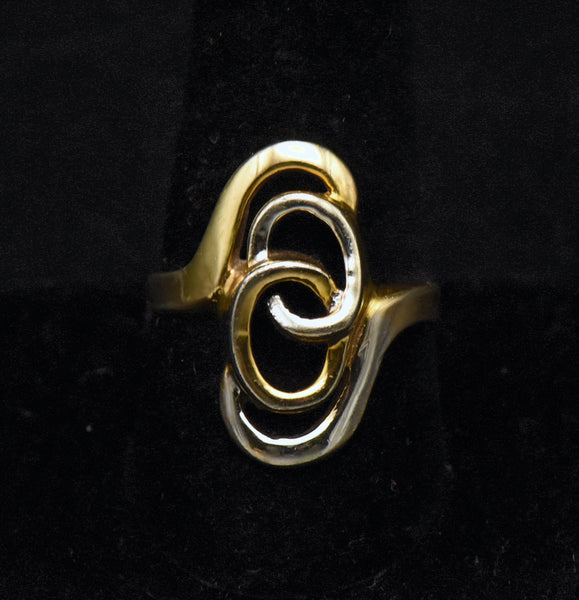 Vintage Two-Tone Gold Plated Ring - Size 9.75